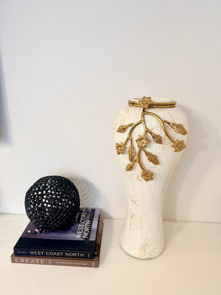 Large Decorative Vase Adorned With Flower