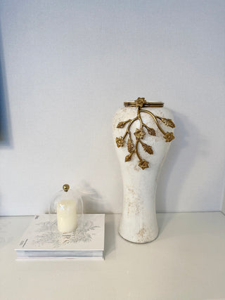 Large Decorative Vase Adorned With Flower