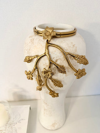 Large Decorative Vase Adorned With Flower