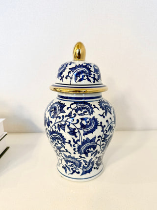 Small Ceramic Ginger Jar - Light Blue