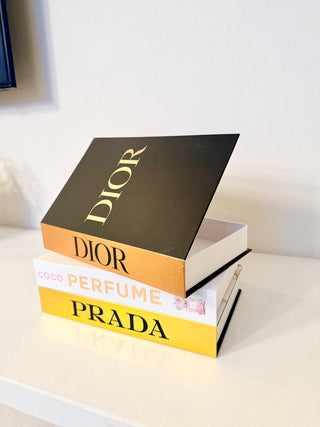 Set of 3 Decorative Luxury Hardcover Books - Home Decor - Open For Storage