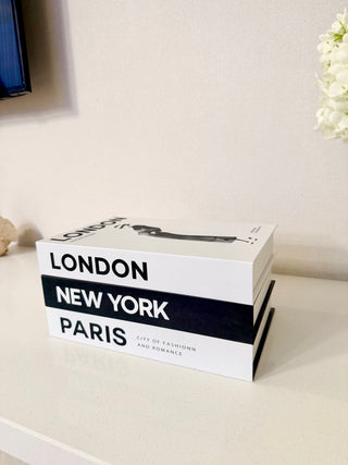 Set of 3 Beautiful Decorative Luxury Hardcover Books - Home Decor - Open For Storage