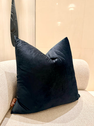 Decorative Black Pillow Cover with Gold Accents – 22" x 22"