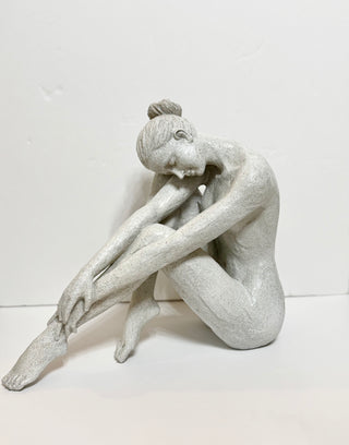 Large Soft Gray  Modern Creative Home Ballet Thinker Dancers Sculpture Collectible Art Piece- HandCrafted - Home Décor