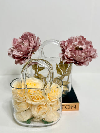 Glass Handbag Shape Vase - Flower Vase