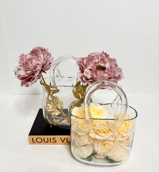 Glass Handbag Shape Vase - Flower Vase