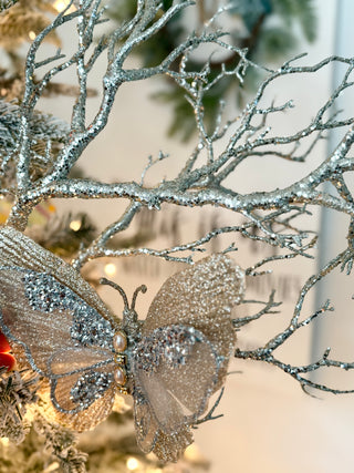 X-Large Silver Sparkle Twig Branch - Holiday Decor
