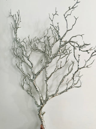 X-Large Silver Sparkle Twig Branch - Holiday Decor