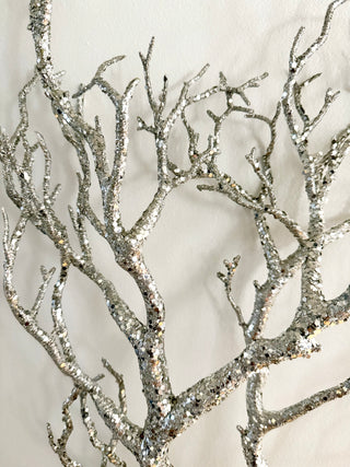 X-Large Silver Sparkle Twig Branch - Holiday Decor