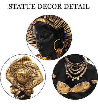 African Statue – African Decorative Figurine – Afrocentric-Inspired Tribal Woman Sculpture