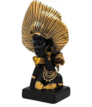 African Statue – African Decorative Figurine – Afrocentric-Inspired Tribal Woman Sculpture