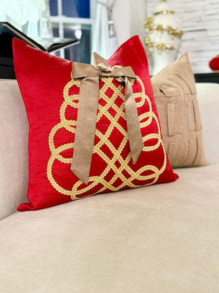 Majestic Red Lovely Decorative Throw Pillow with Insert By DesignedBy The Boss Set Of 2 (22"X22")