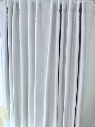 Luxury Silk Blackout Curtains 96 Inches Long - Ice Color Drapes - (2 Panel ) High Quality