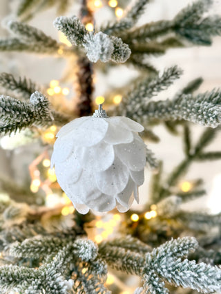 Glittering White Ornament Accents for Christmas Tree (Set Of 3)