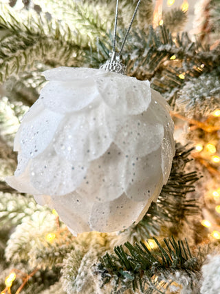 Glittering White Ornament Accents for Christmas Tree (Set Of 3)