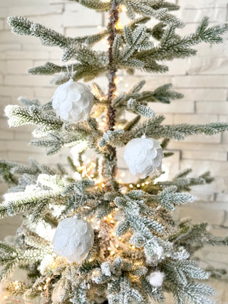 Glittering White Ornament Accents for Christmas Tree (Set Of 3)