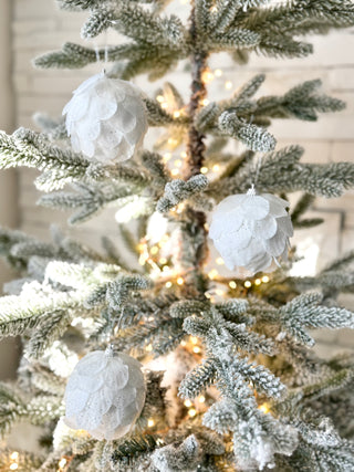 Glittering White Ornament Accents for Christmas Tree (Set Of 3)