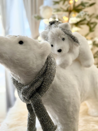 Walking Mom & Baby Polar Bear - Holiday Decor