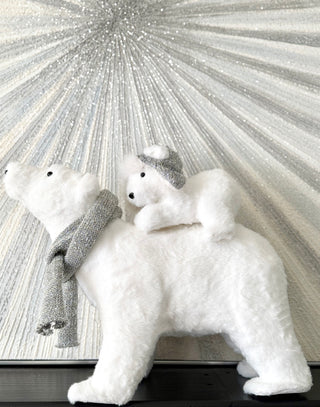 Walking Mom & Baby Polar Bear - Holiday Decor