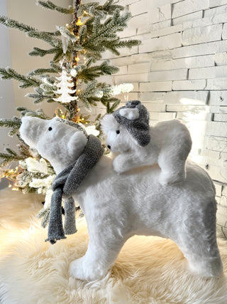 Walking Mom & Baby Polar Bear - Holiday Decor