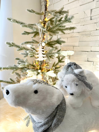 Walking Mom & Baby Polar Bear - Holiday Decor