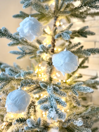 Glittering White Ornament Accents for Christmas Tree (Set Of 3)