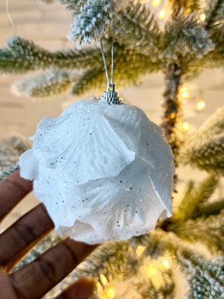 Glittering White Ornament Accents for Christmas Tree (Set Of 3)