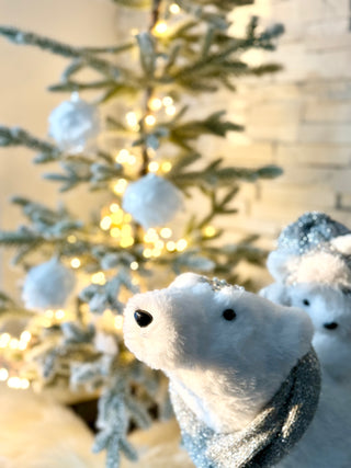 Walking Mom & Baby Polar Bear - Holiday Decor