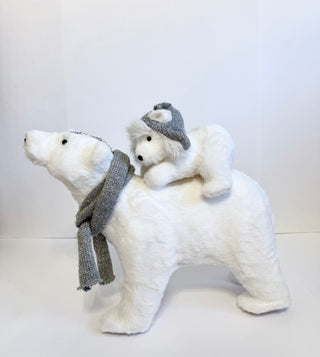 Walking Mom & Baby Polar Bear - Holiday Decor