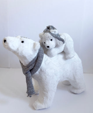 Walking Mom & Baby Polar Bear - Holiday Decor