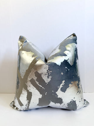 Decorative Pillow Cover With Silver Foil 22" X 22"