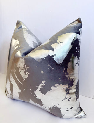 Decorative Pillow Cover With Silver Foil 22" X 22"