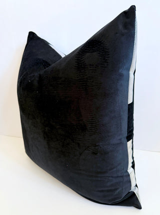 Black Decorative Pillow Cover With Silver Foil Greek Letter 22" X 22"