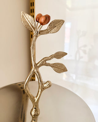 Golden Botanical Two-Tier Serving Stand
