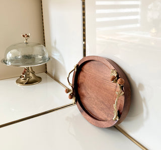 Autumn Harvest Acorn & Branch Wooden Serving Tray