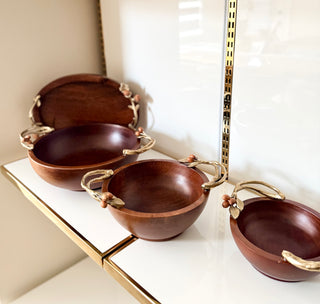 Golden Orchard Wood Serving Bowl Collection