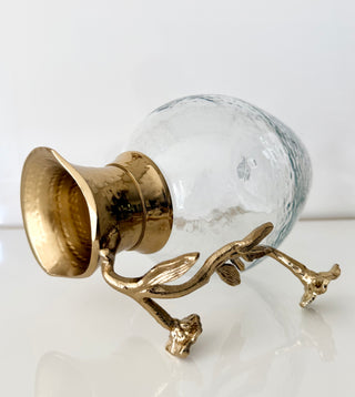 Golden Blossom Glass Pitcher