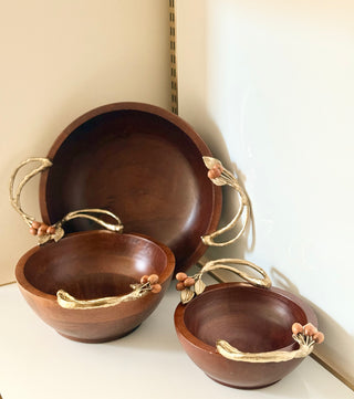 Golden Orchard Wood Serving Bowl Collection