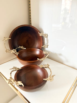 Luxe Botanical Wooden Serving Bowl Collection