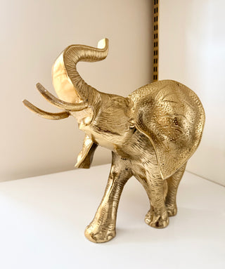 Grand Majestic Gold Elephant Sculpture - Heavy Metal