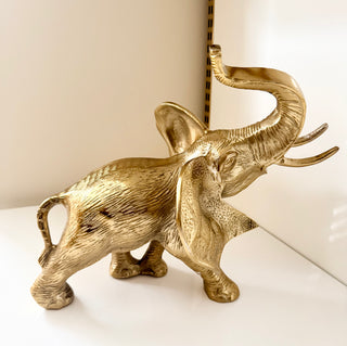 Grand Majestic Gold Elephant Sculpture - Heavy Metal