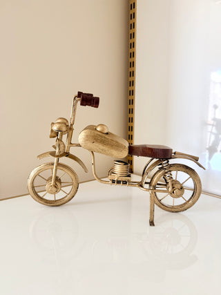 Vintage Golden Motorcycle Sculpture