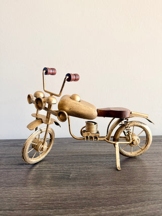 Vintage Golden Motorcycle Sculpture