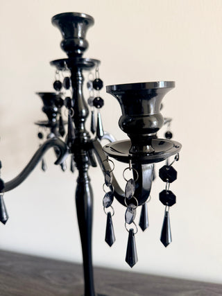 Midnight Elegance 5-Arm Crystal Candelabra