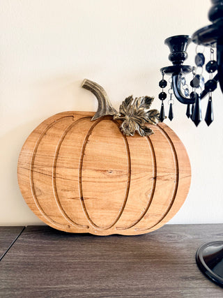 Harvest Elegance Wooden Pumpkin Décor