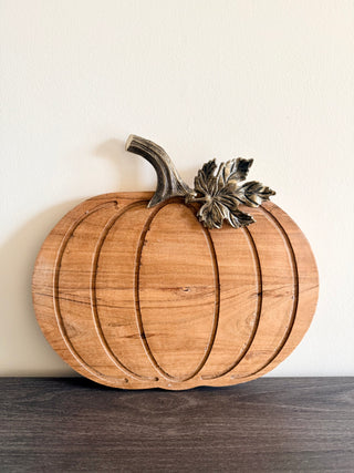 Harvest Elegance Wooden Pumpkin Décor