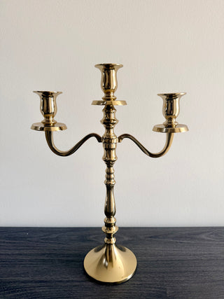 Regal Gold 3-Arm Candelabra