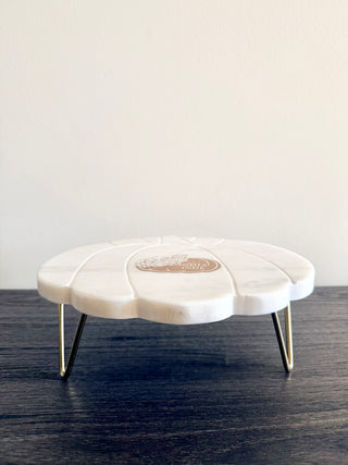 White Marble Pumpkin Pedestal Stand