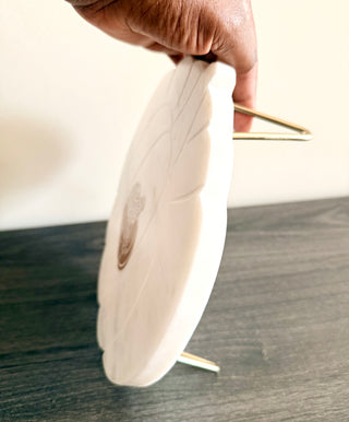 White Marble Pumpkin Pedestal Stand