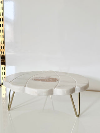 White Marble Pumpkin Pedestal Stand
